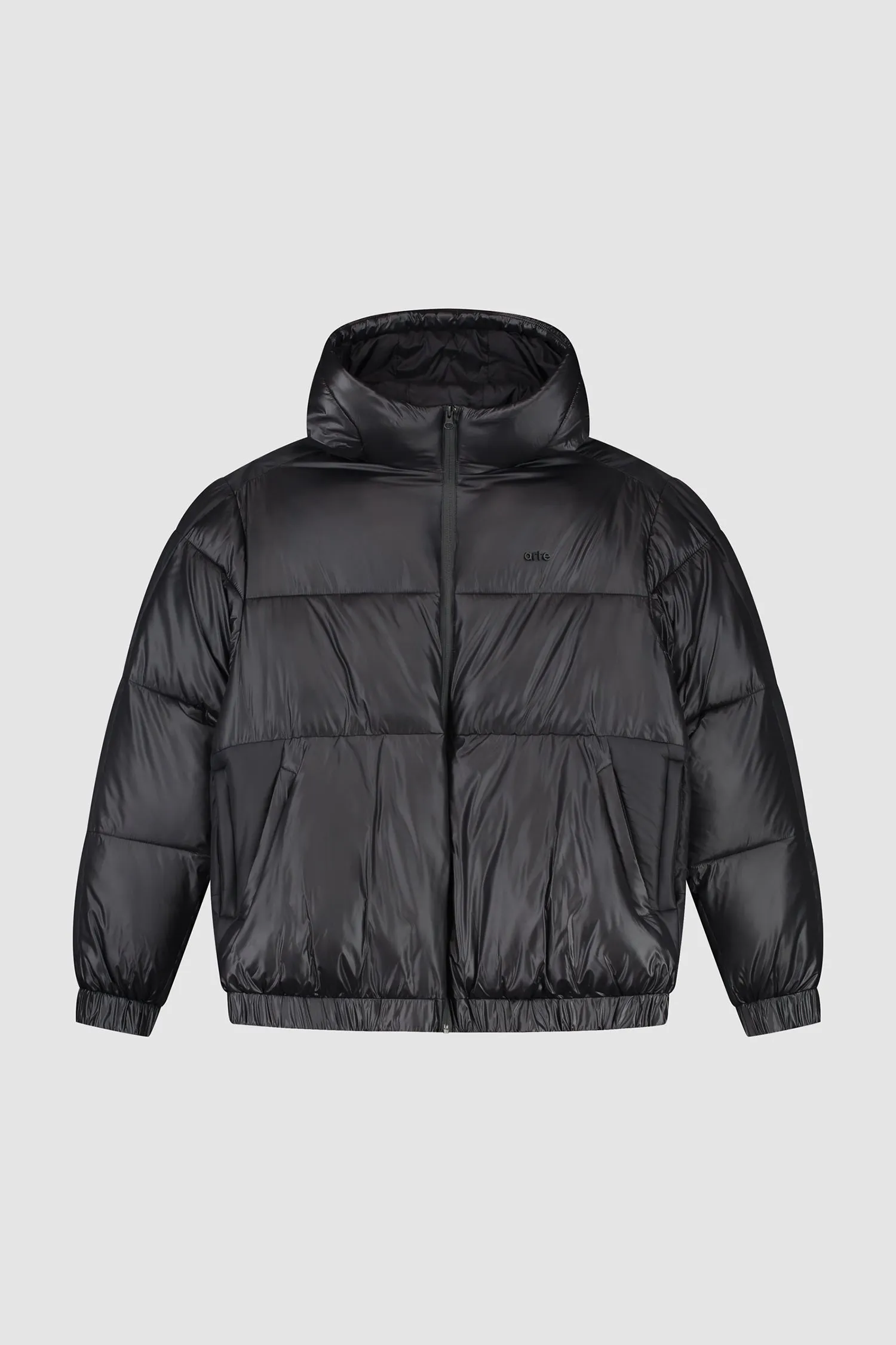 Shiny Puffer Jacket - Black