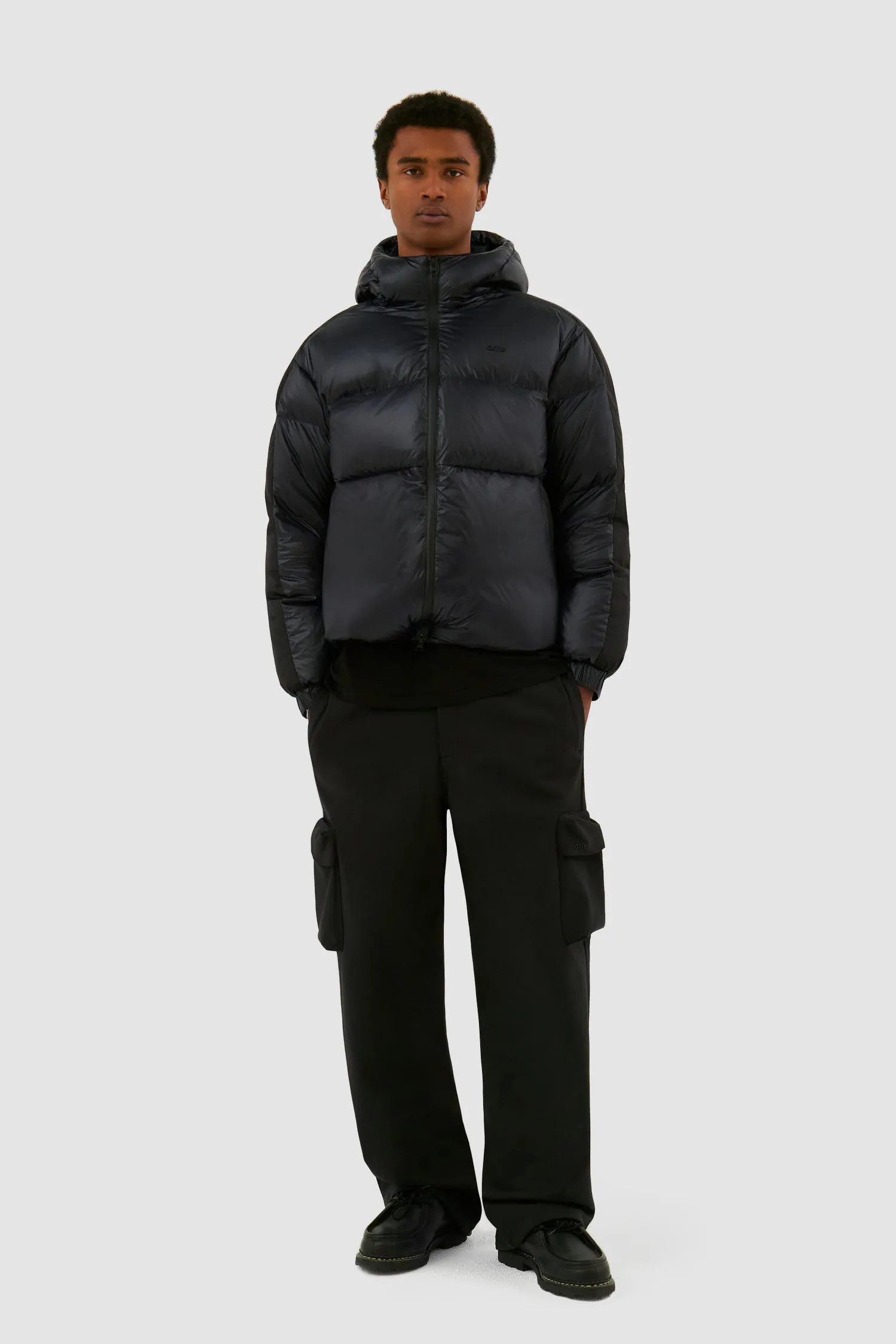 Shiny Puffer Jacket - Black