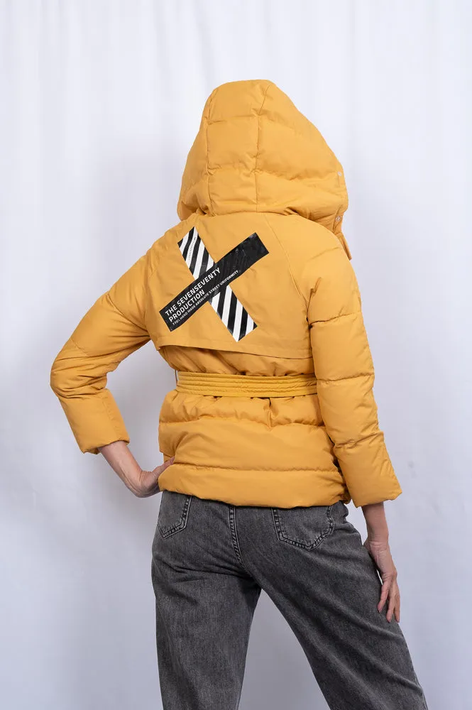 Short belted puffer with hood | TYPELAND PUFFER JACKET