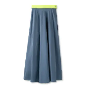 Signature Summer Color Block Circle Midi Skirt IN: Slate Blue