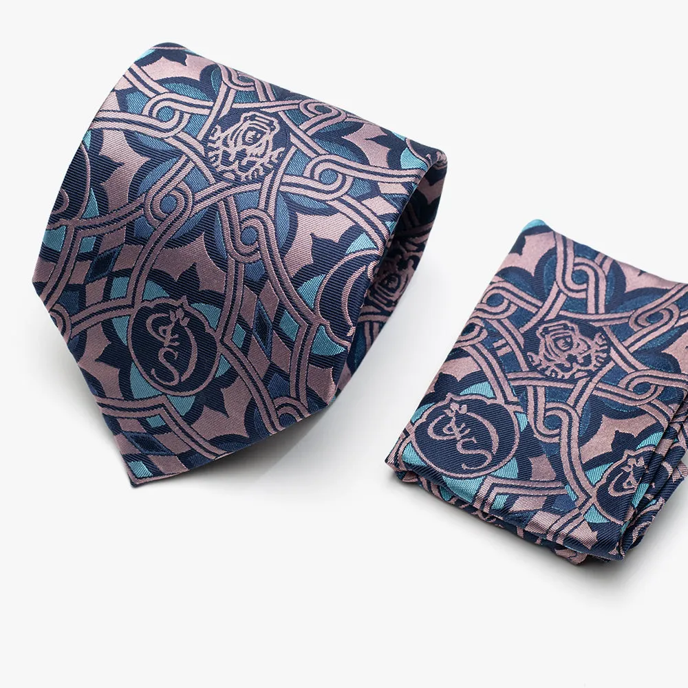 Silk Tie Set in Mauve