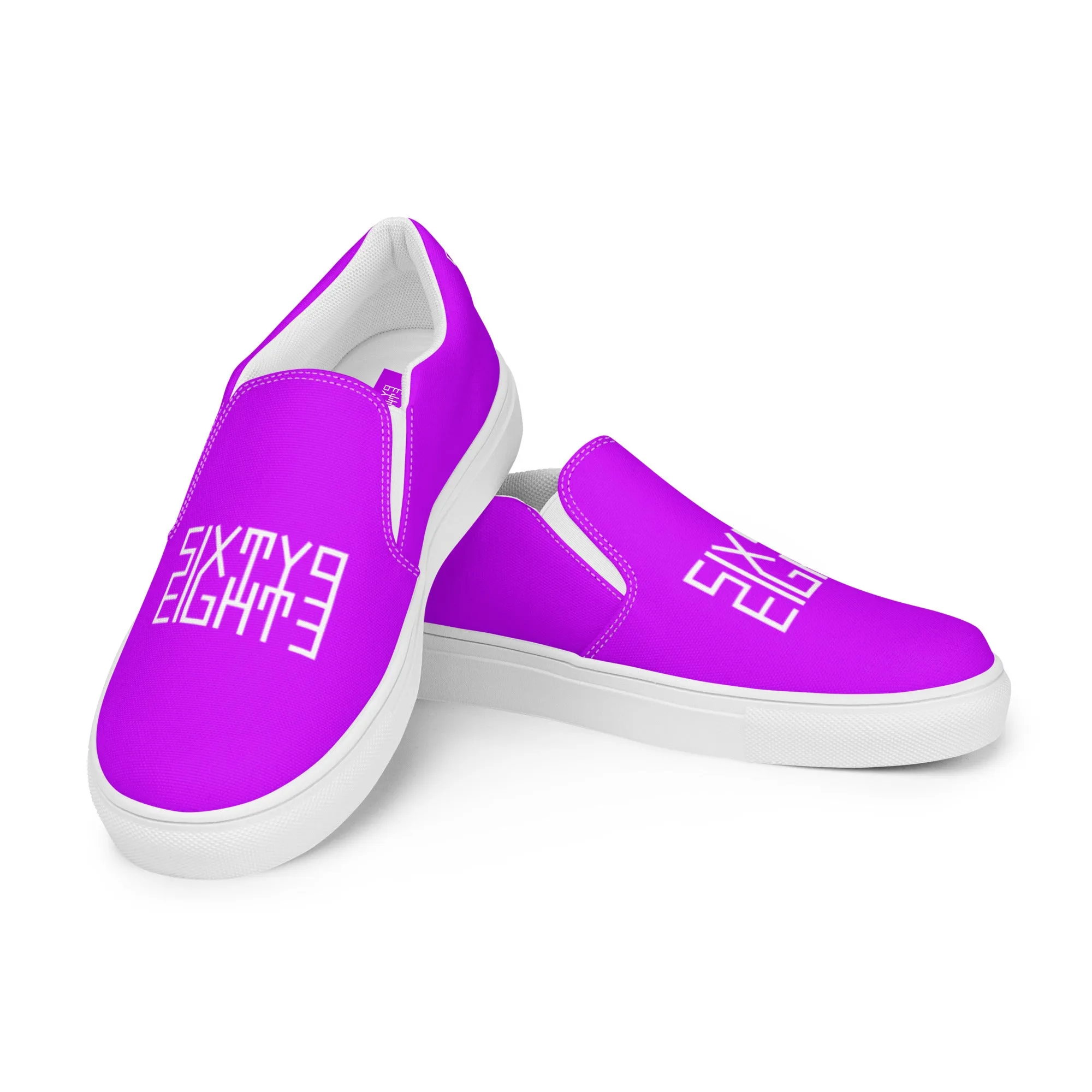 Sixty Eight 93 Logo White & Purple Women’s Slip On Shoes