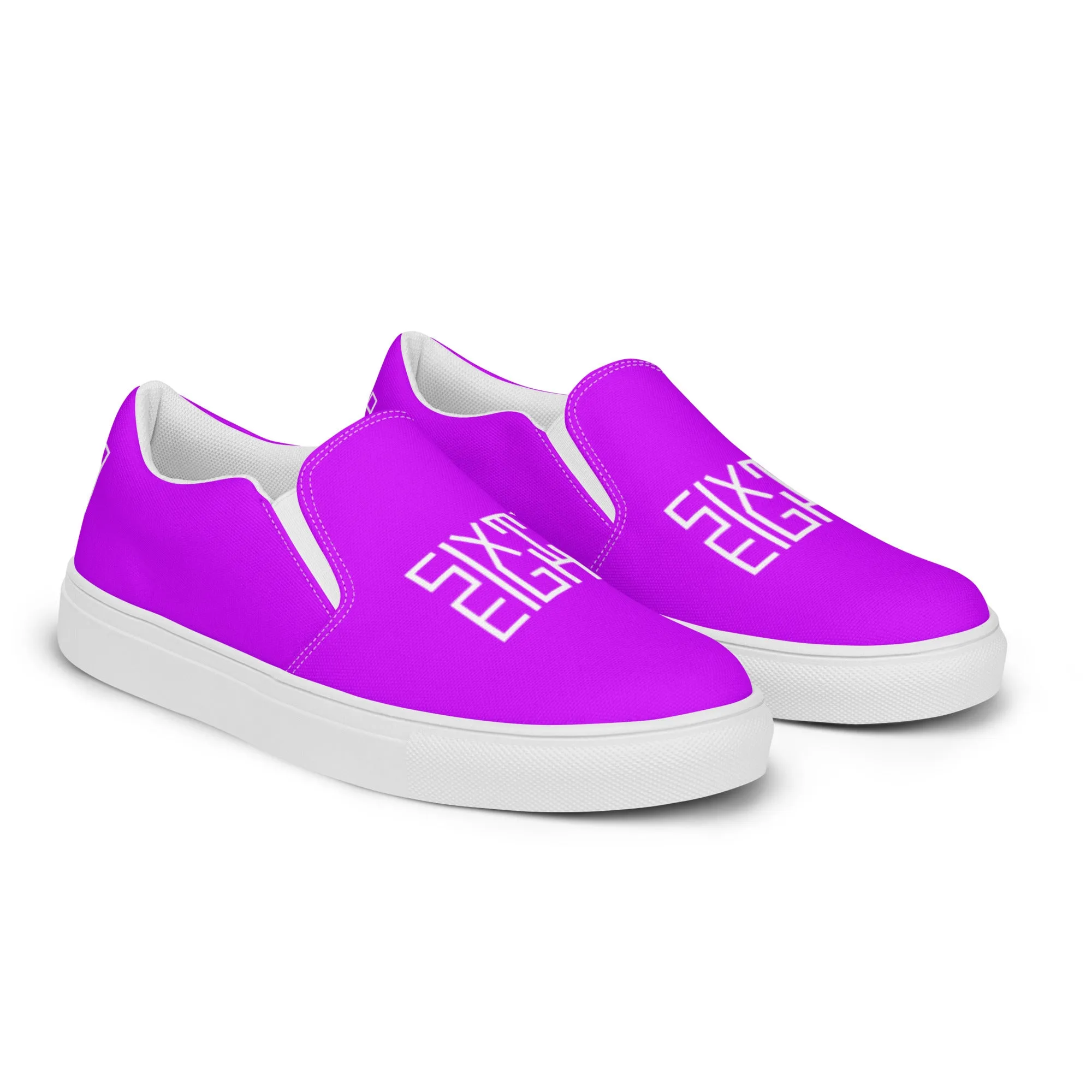 Sixty Eight 93 Logo White & Purple Women’s Slip On Shoes