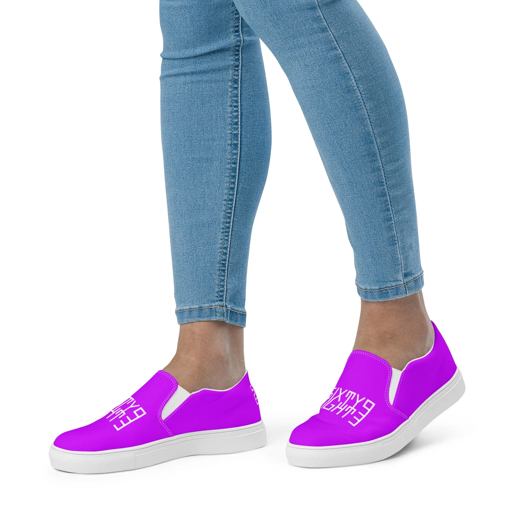 Sixty Eight 93 Logo White & Purple Women’s Slip On Shoes