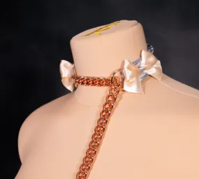 Split French Blue Slip Chain Collar