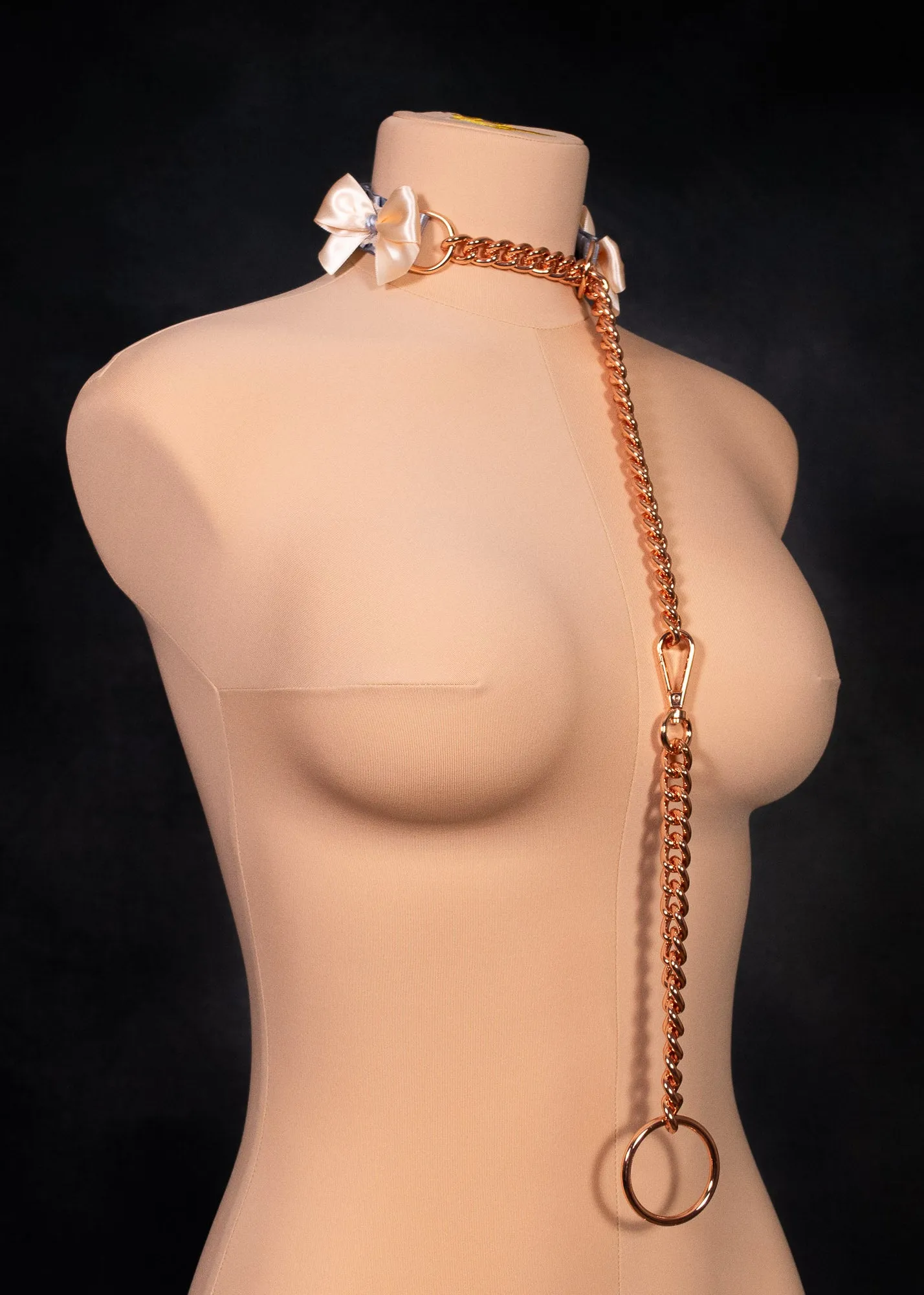 Split French Blue Slip Chain Collar