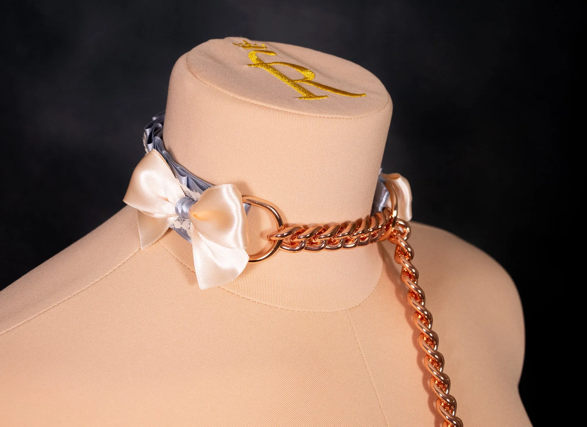 Split French Blue Slip Chain Collar