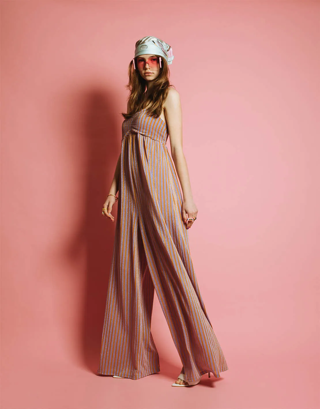 Striped jumpsuit spaghetti straps