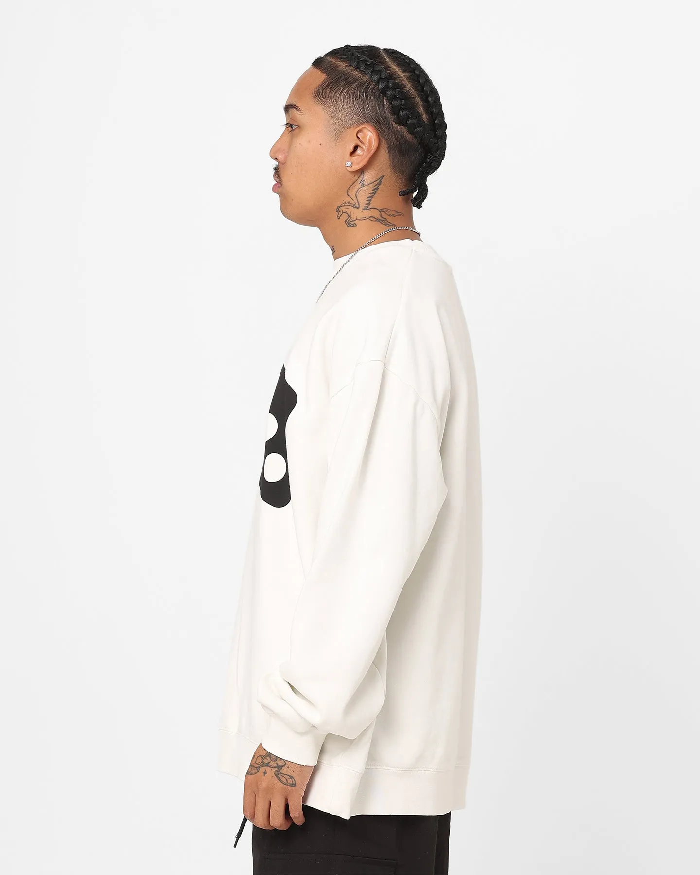 Stussy Two Dice 50-50 Crewneck Pigment White