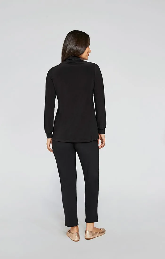 Sympli, 22238-3 Turtleneck Gathered Sleeve Top