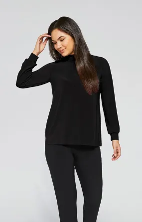 Sympli, 22238-3 Turtleneck Gathered Sleeve Top