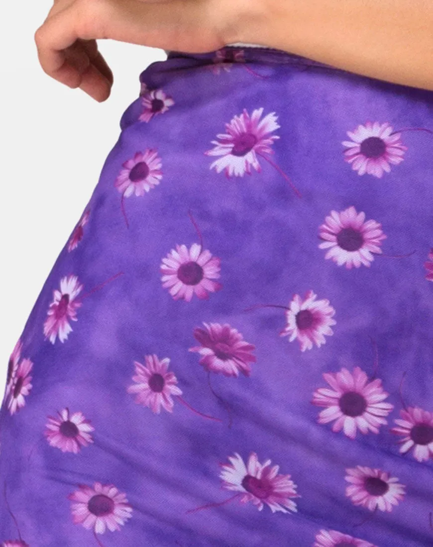 Taura Midi Skirt in Daisy Daze Purple