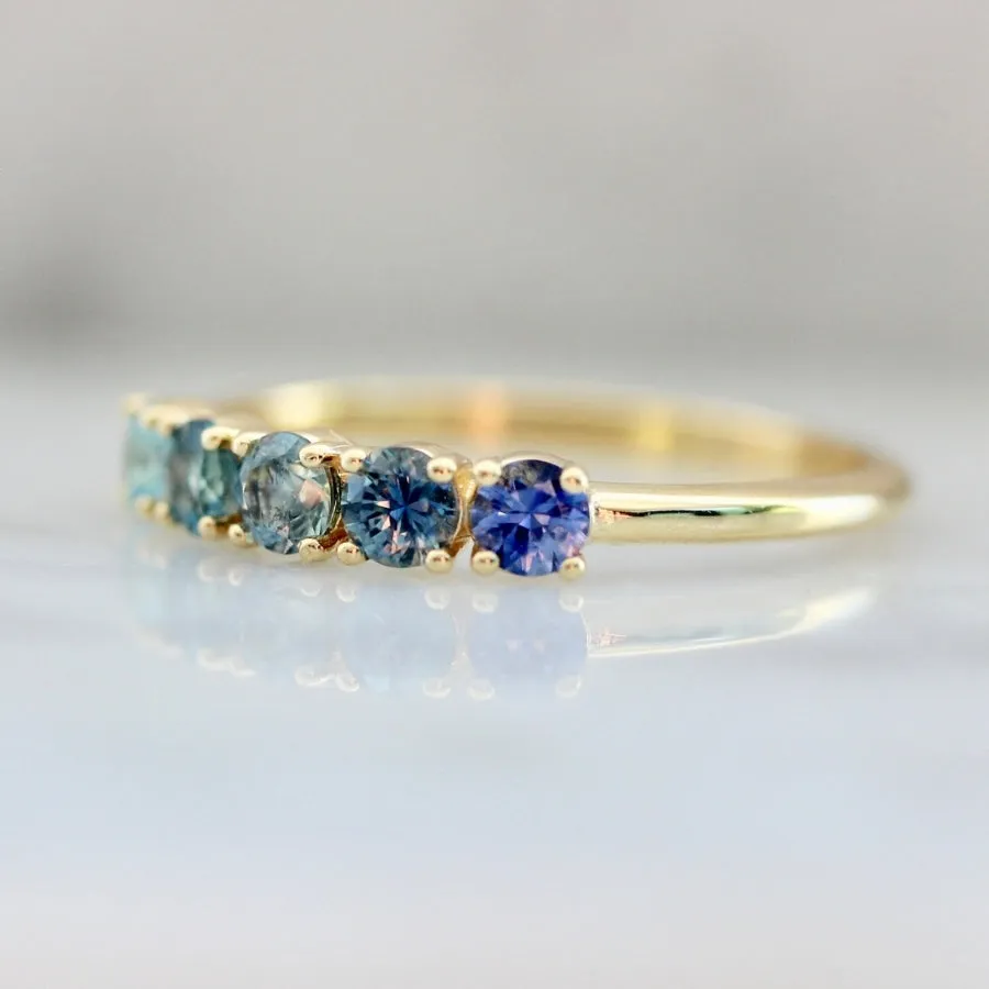 Three Wishes Blue Ombré Round Brilliant Cut Band