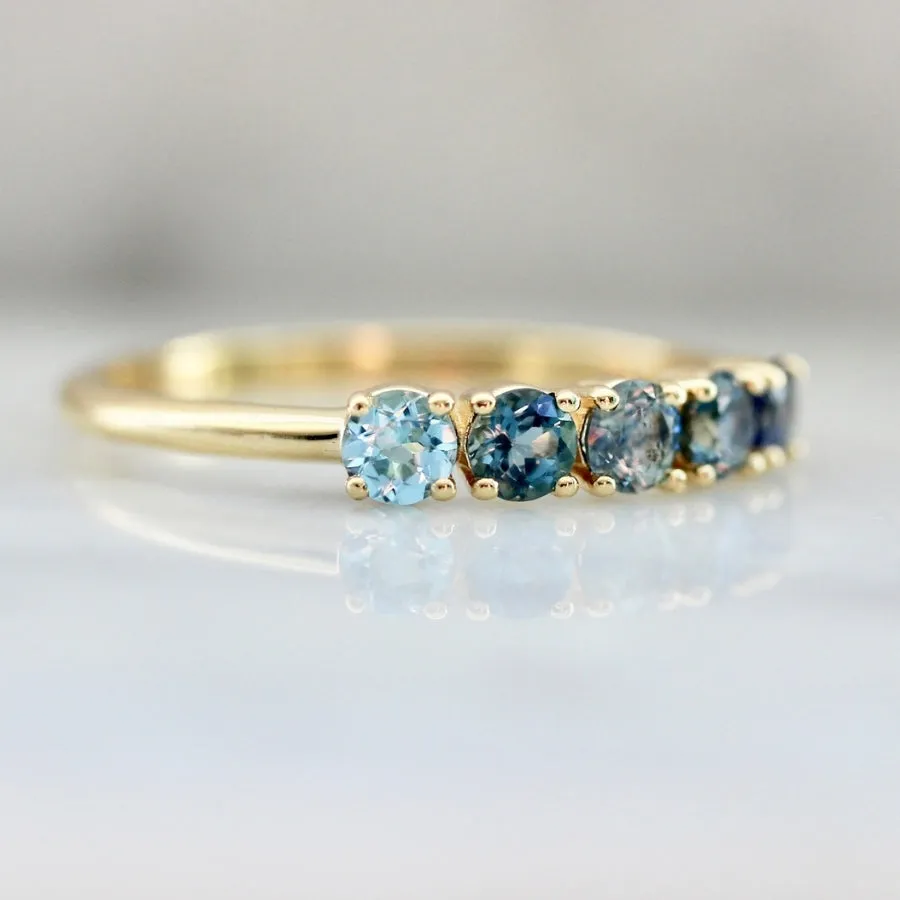 Three Wishes Blue Ombré Round Brilliant Cut Band