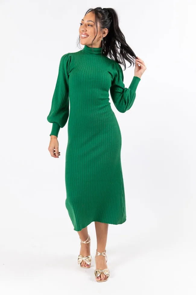 Through The Years Green Turtleneck Midi Dress FINAL SALE