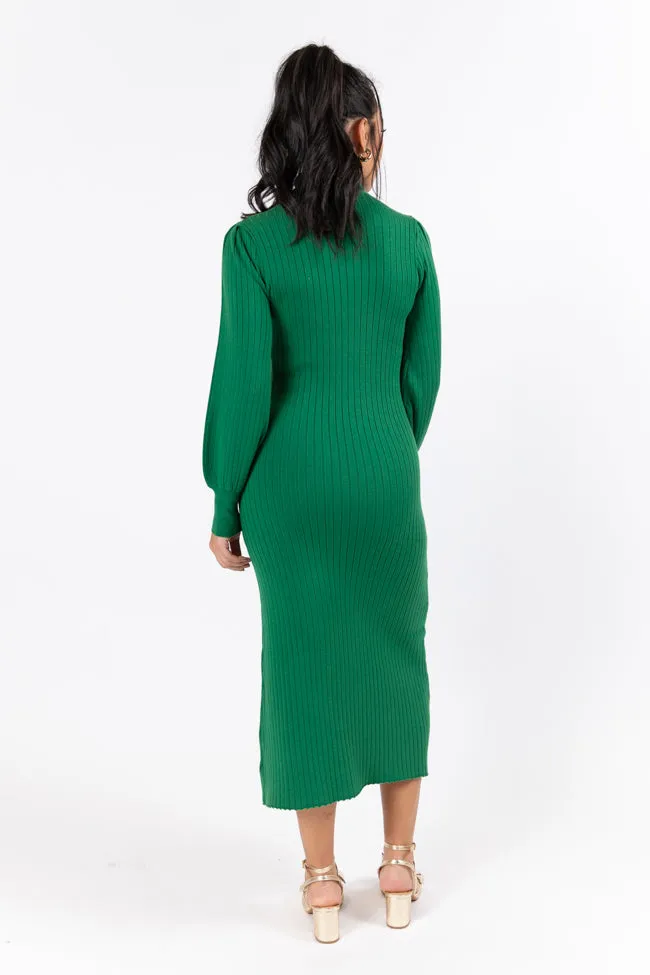 Through The Years Green Turtleneck Midi Dress FINAL SALE