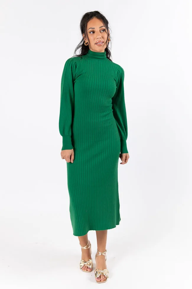 Through The Years Green Turtleneck Midi Dress FINAL SALE