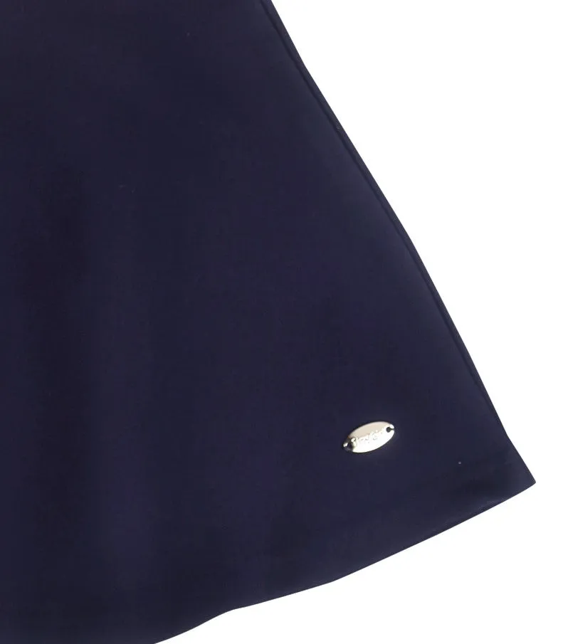 Tiny Girl Party Wear Navy Elastic Band And Midi Length Skirt