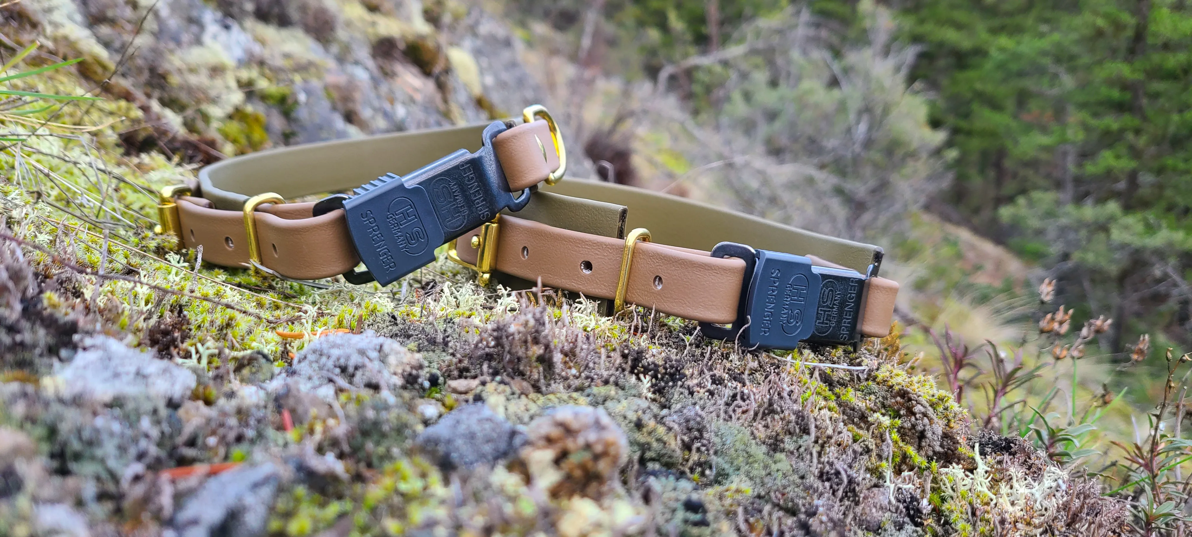 TORO COLLECTION - Olive & Coyote Brown Osgiliath Biothane Dog Collar