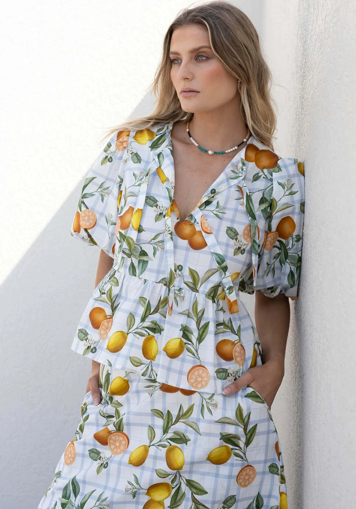 Tropical Picnic Sleeve Blouse