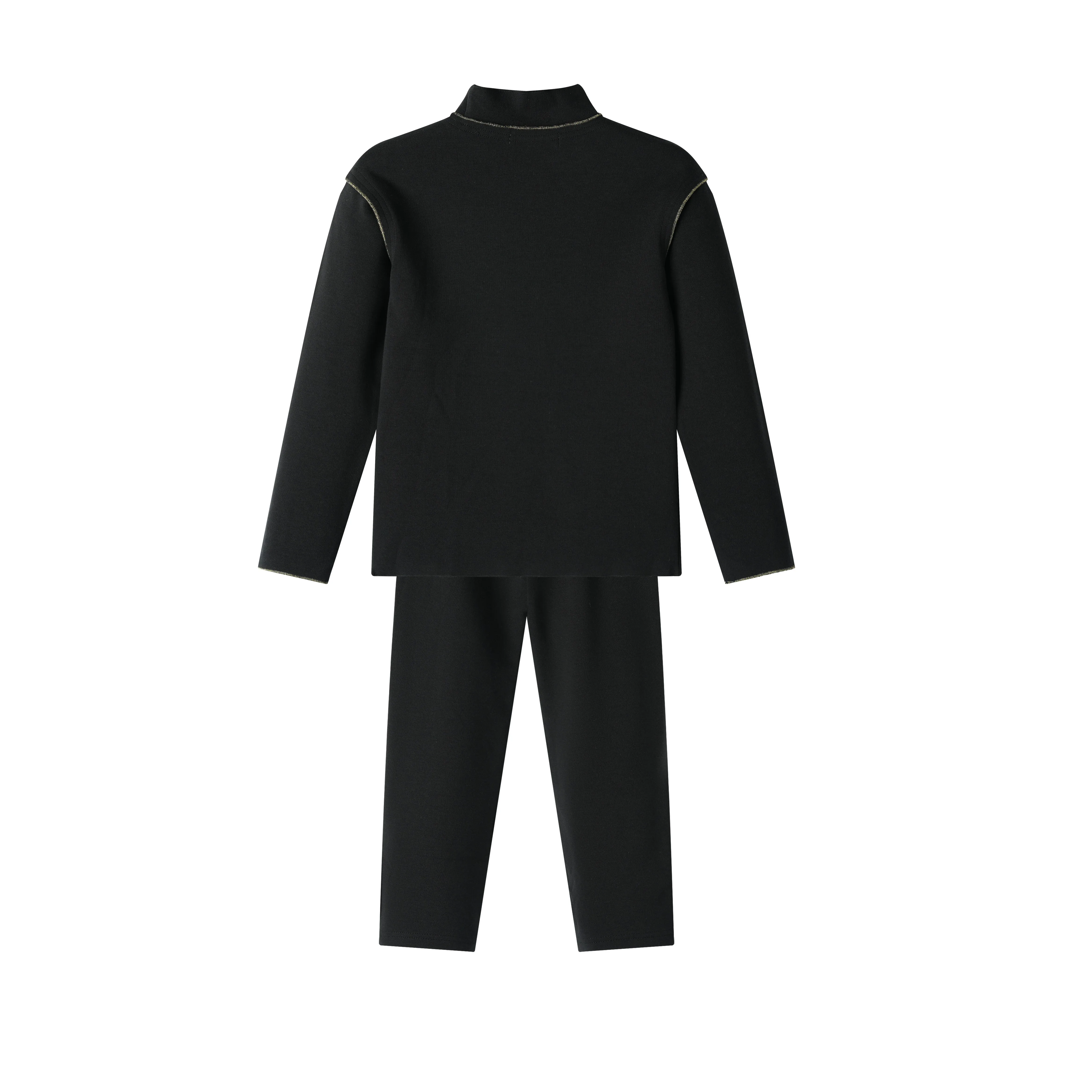 turtleneck boys 2 pc set - black