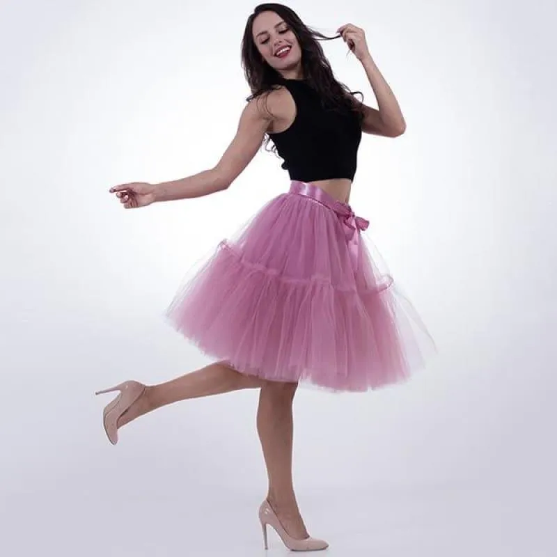 Tutu Tulle Skirt Vintage Midi Pleated Skirts