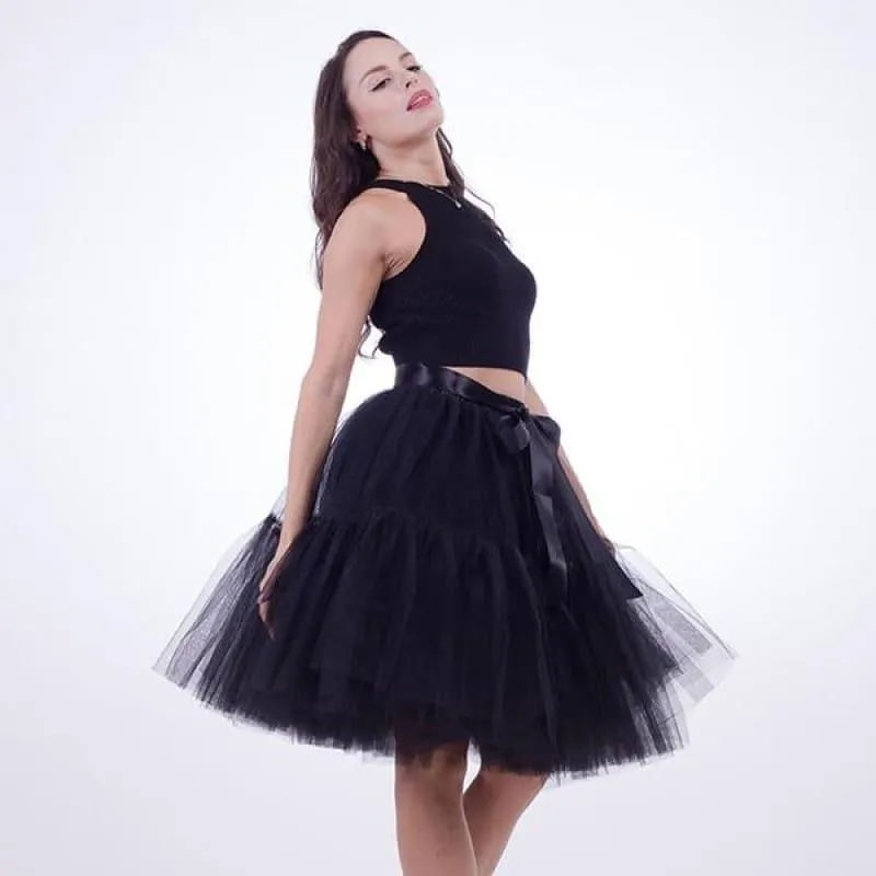 Tutu Tulle Skirt Vintage Midi Pleated Skirts