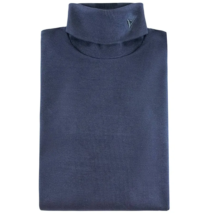 Uniform Ribbed Navy Turtleneck