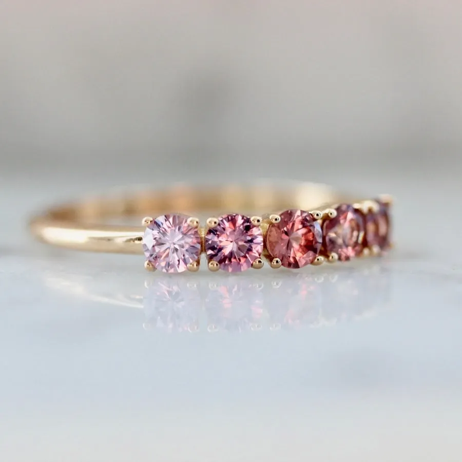 Venus Pink Ombré Round Cut Sapphire & Spinel Band