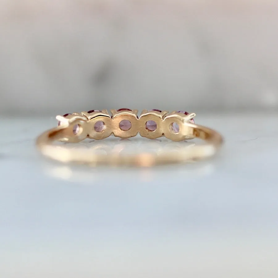 Venus Pink Ombré Round Cut Sapphire & Spinel Band