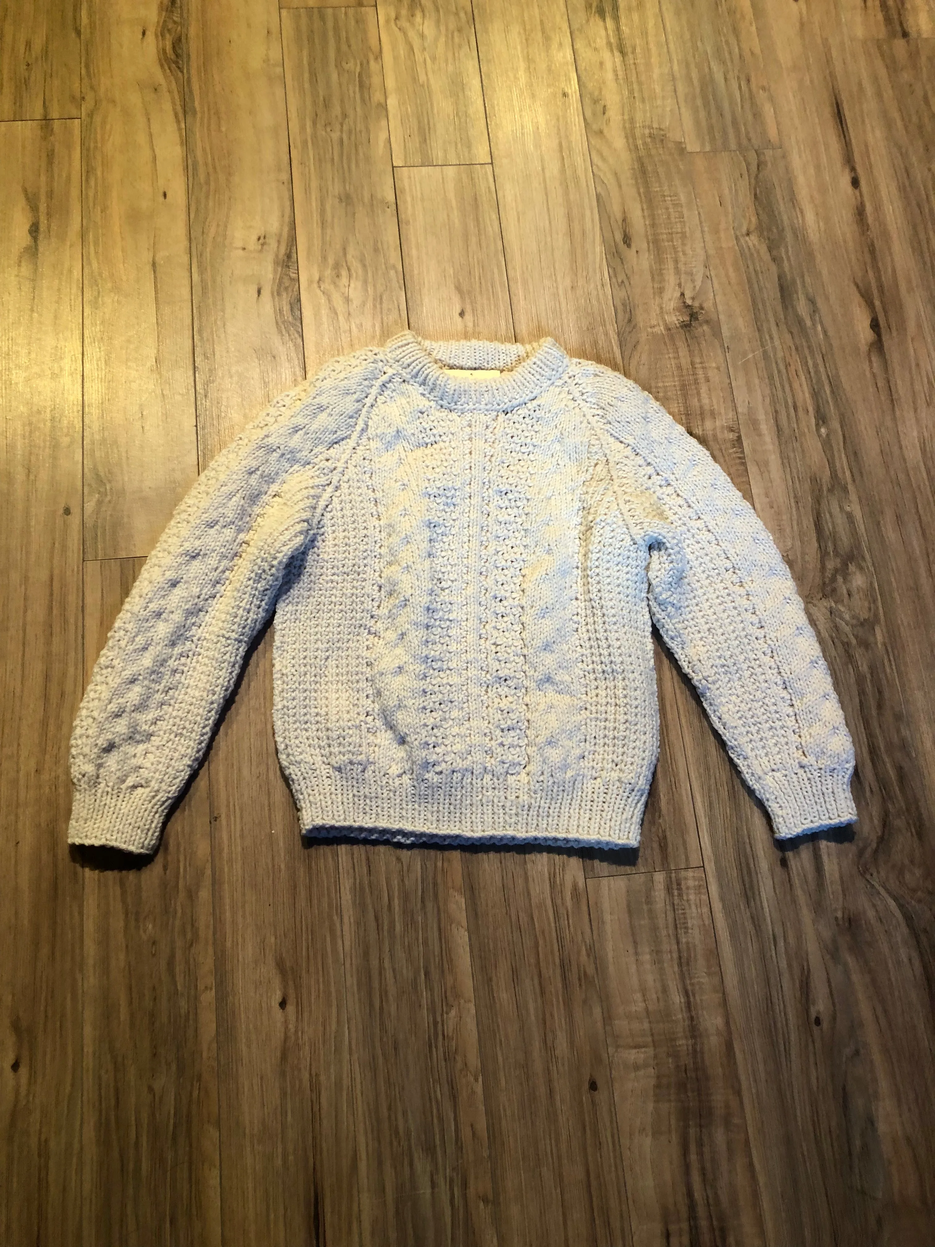 Vintage Hand-Knit Fisherman Style Crewneck Sweater