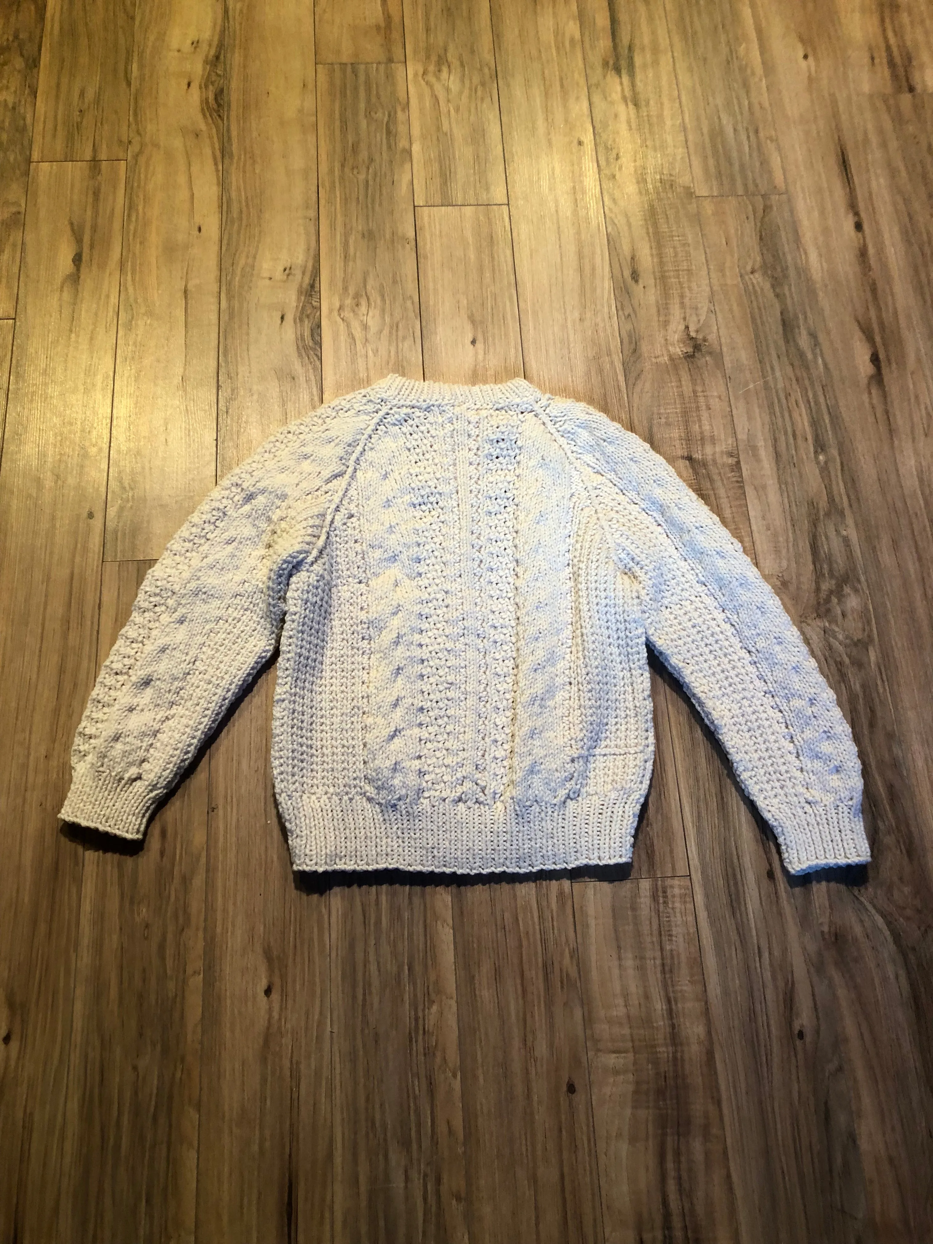 Vintage Hand-Knit Fisherman Style Crewneck Sweater