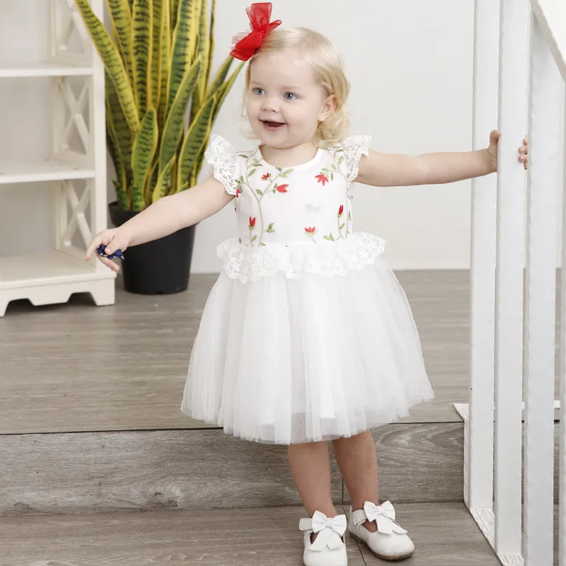 White Tutu Floral Dress (12M-6Yrs)