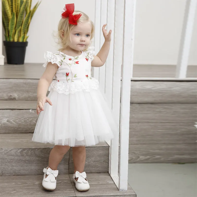 White Tutu Floral Dress (12M-6Yrs)