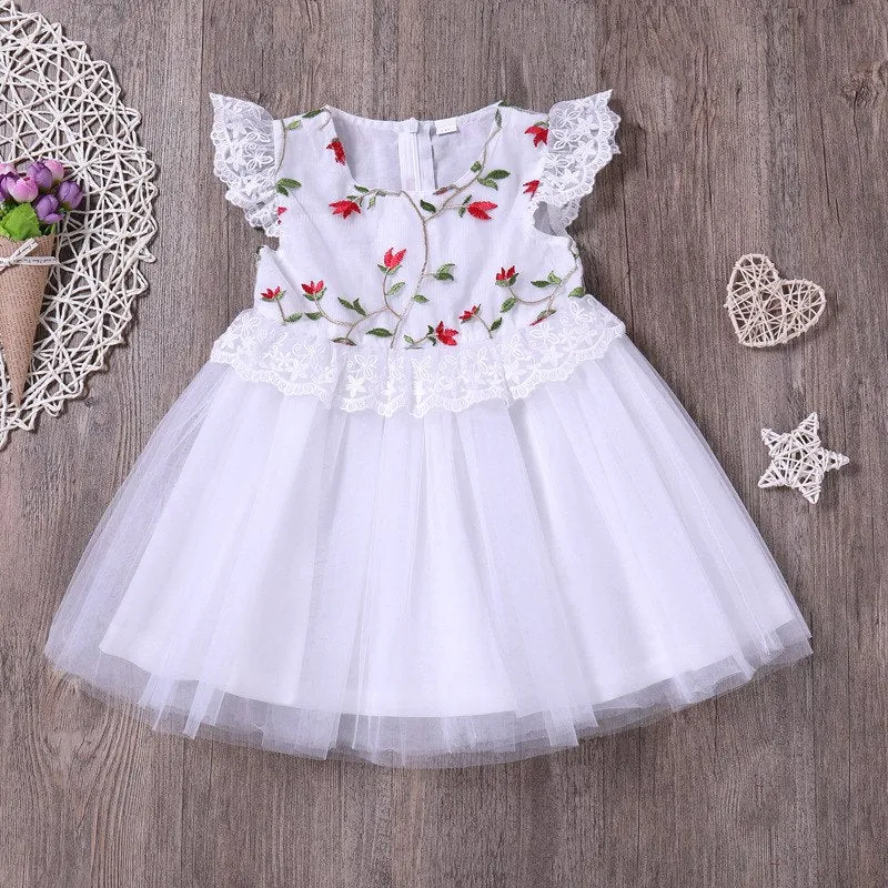 White Tutu Floral Dress (12M-6Yrs)