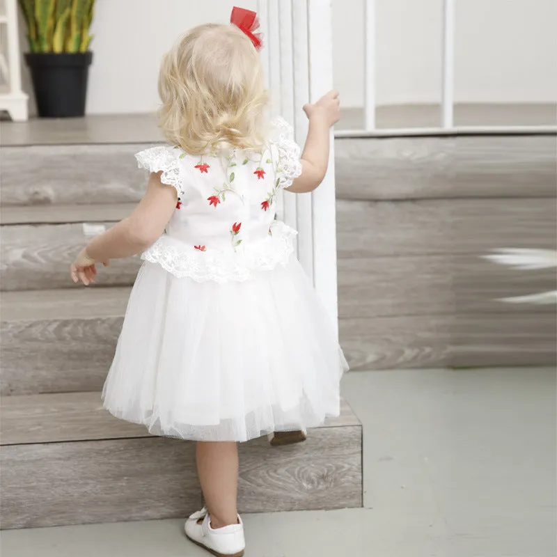 White Tutu Floral Dress (12M-6Yrs)