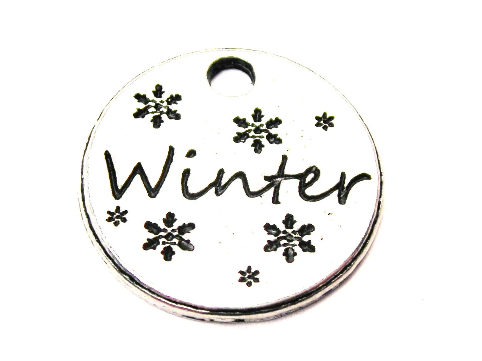 Winter Circle Genuine American Pewter Charm