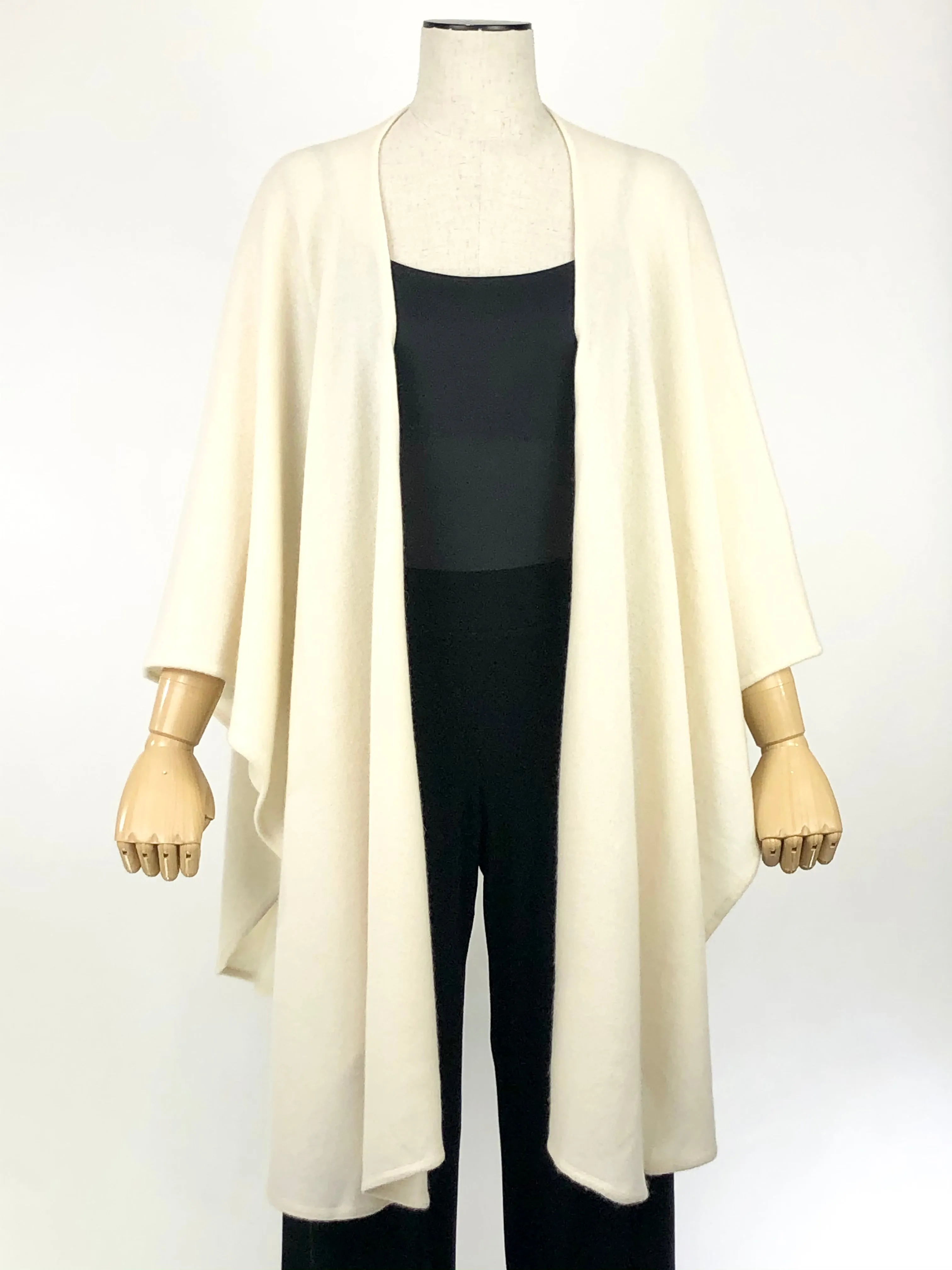 Winter White Cashmere Ruana Wrap