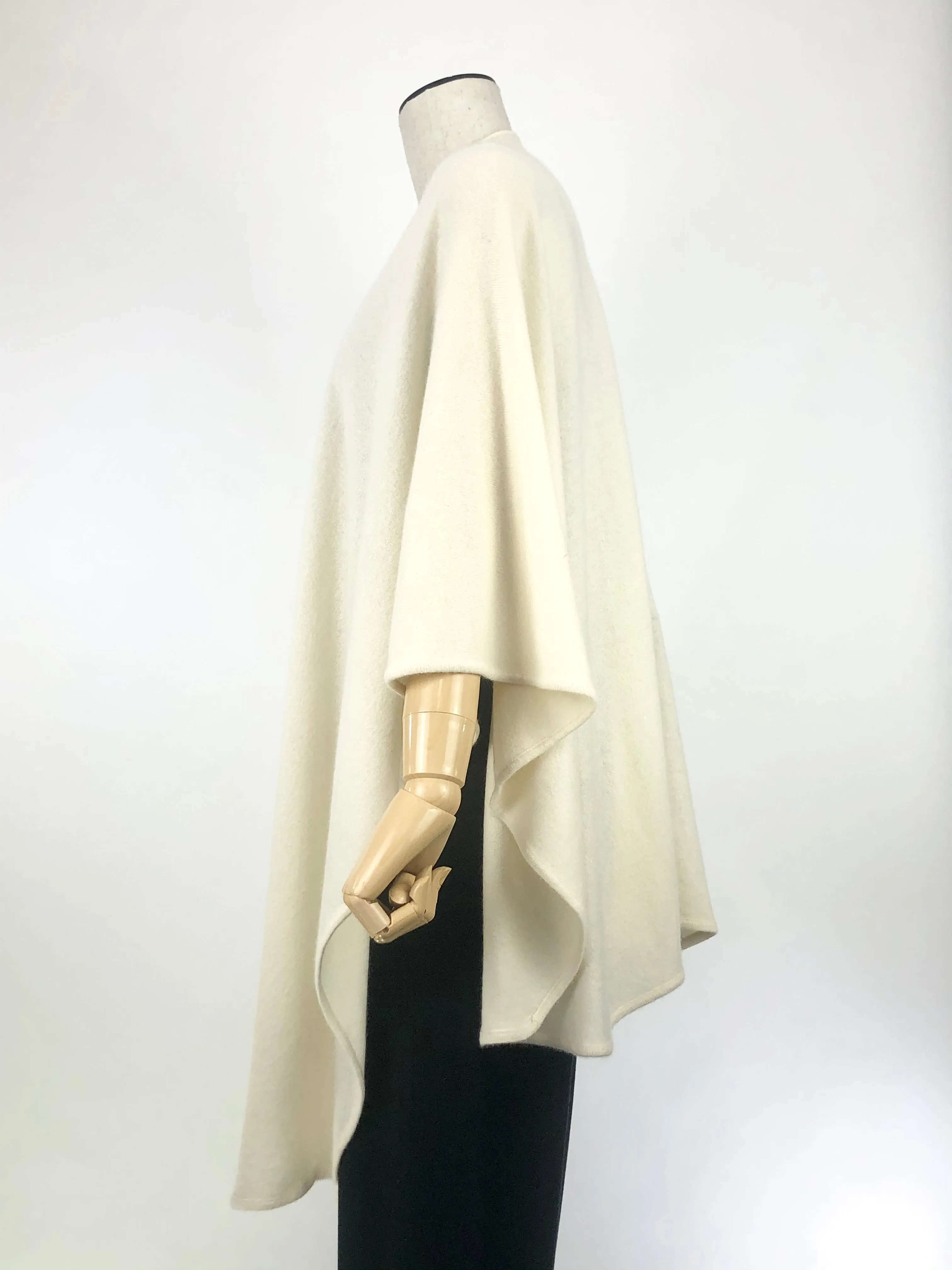 Winter White Cashmere Ruana Wrap