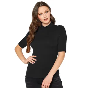 Women's Half Sleeve Turtle Neck Fitted Top