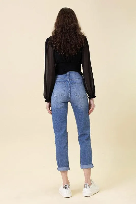 Womens High Waisted Boyfriend Jeans