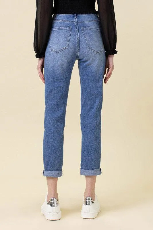 Womens High Waisted Boyfriend Jeans