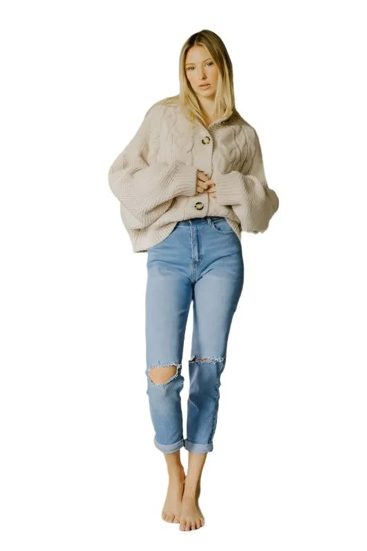 Womens High Waisted Boyfriend Jeans