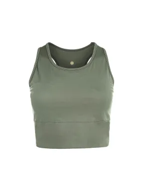 Women's Plain With X-Profile On The Back Sport Bra,Olive