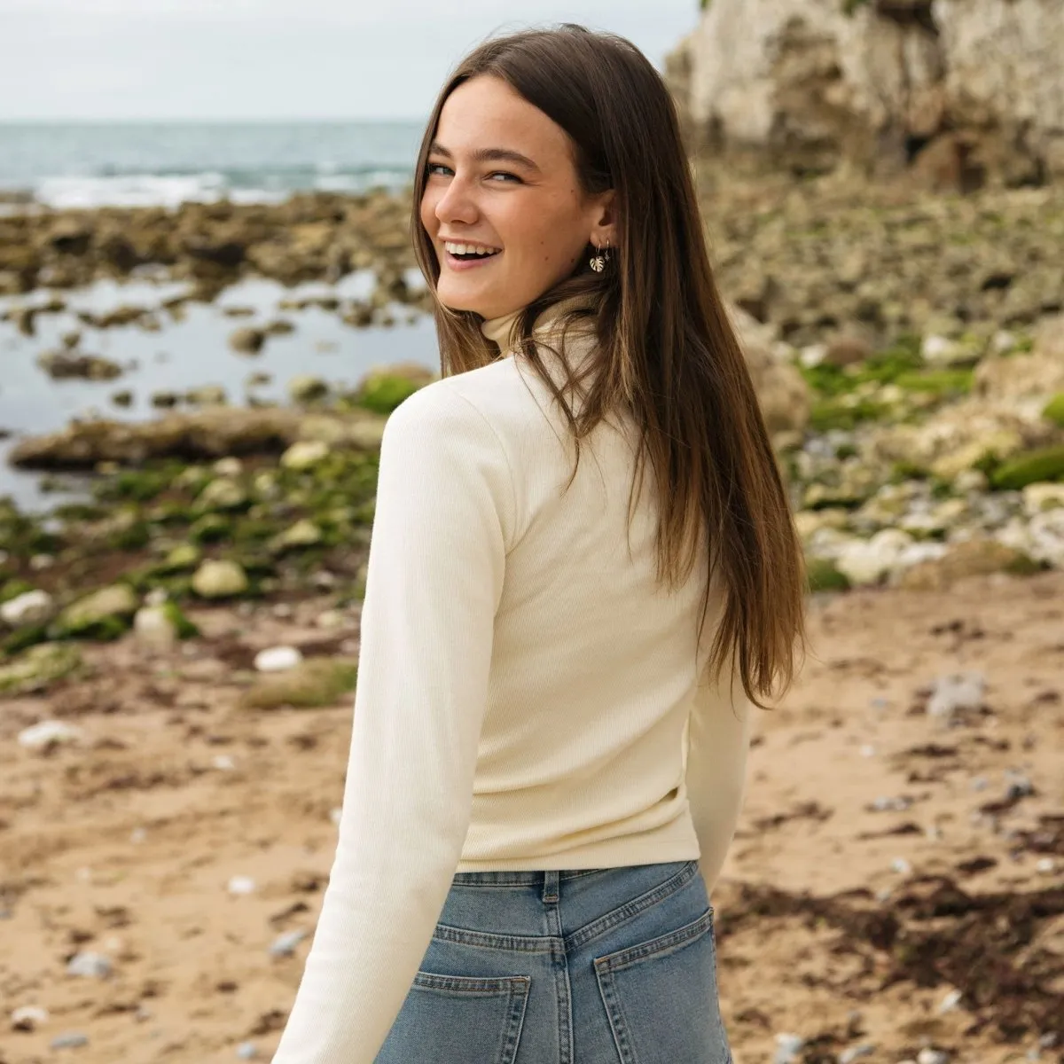 Women's Ribbed Turtleneck Top