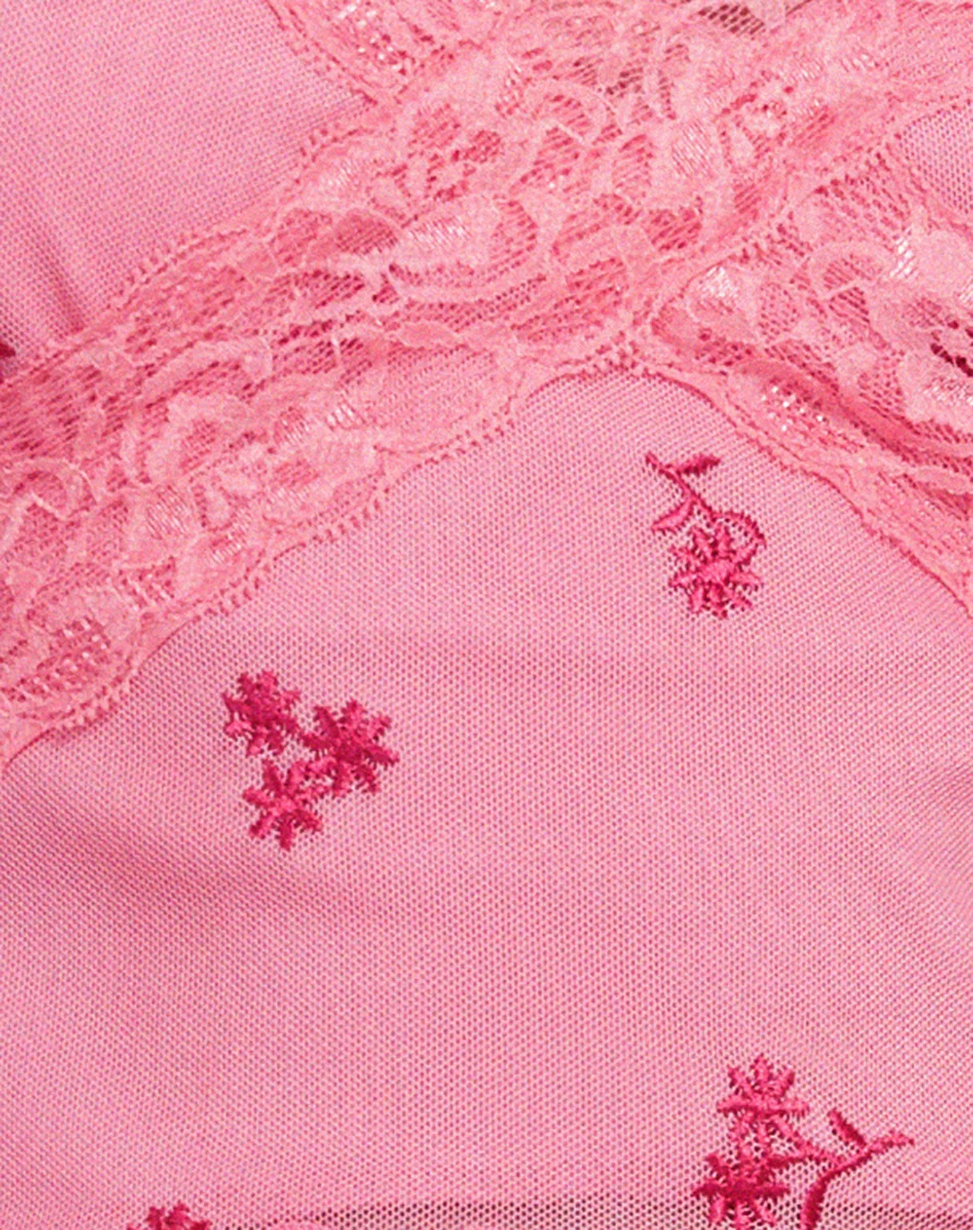 Yecaca Crop Top in Pink Ditsy Daisy Embro