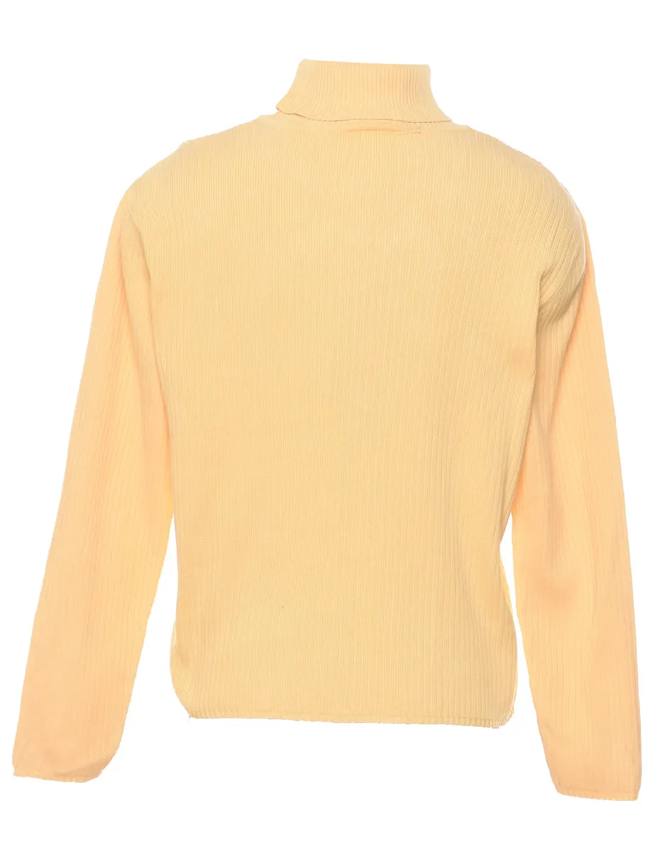 Yellow Turtleneck Jumper - M